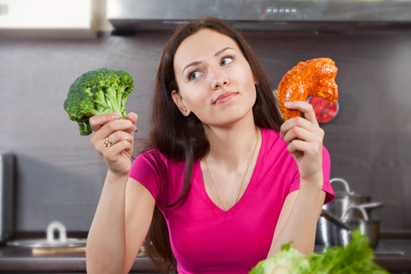 woman-deciding-on-meat-or-vegetables